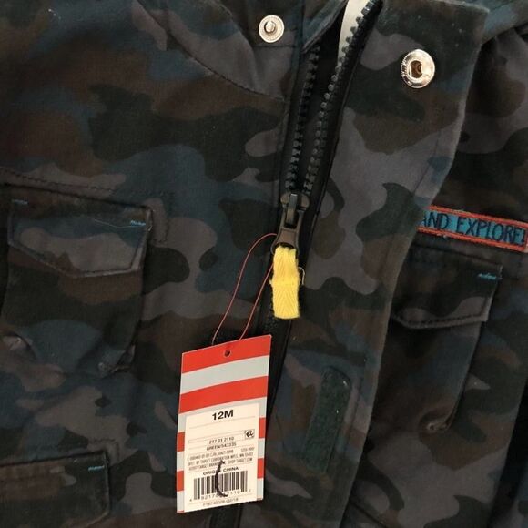 Cat & Jack Camo Cargo Style Fur Jacket 12mo - Picture 5 of 6